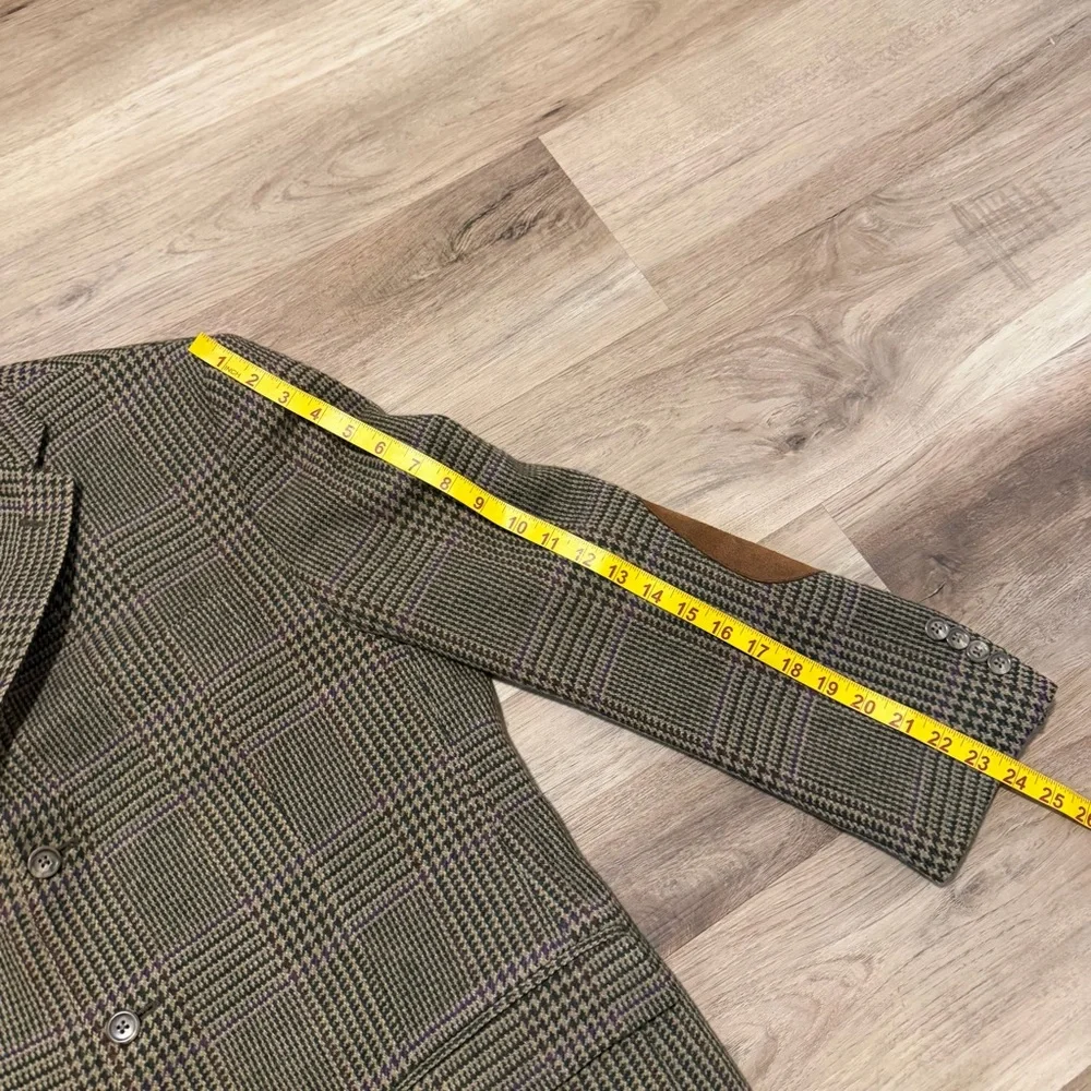 Polo Ralph Lauren Men’s 44 R Corneliani Virgin Wool Blazer Houndstooth Elbow